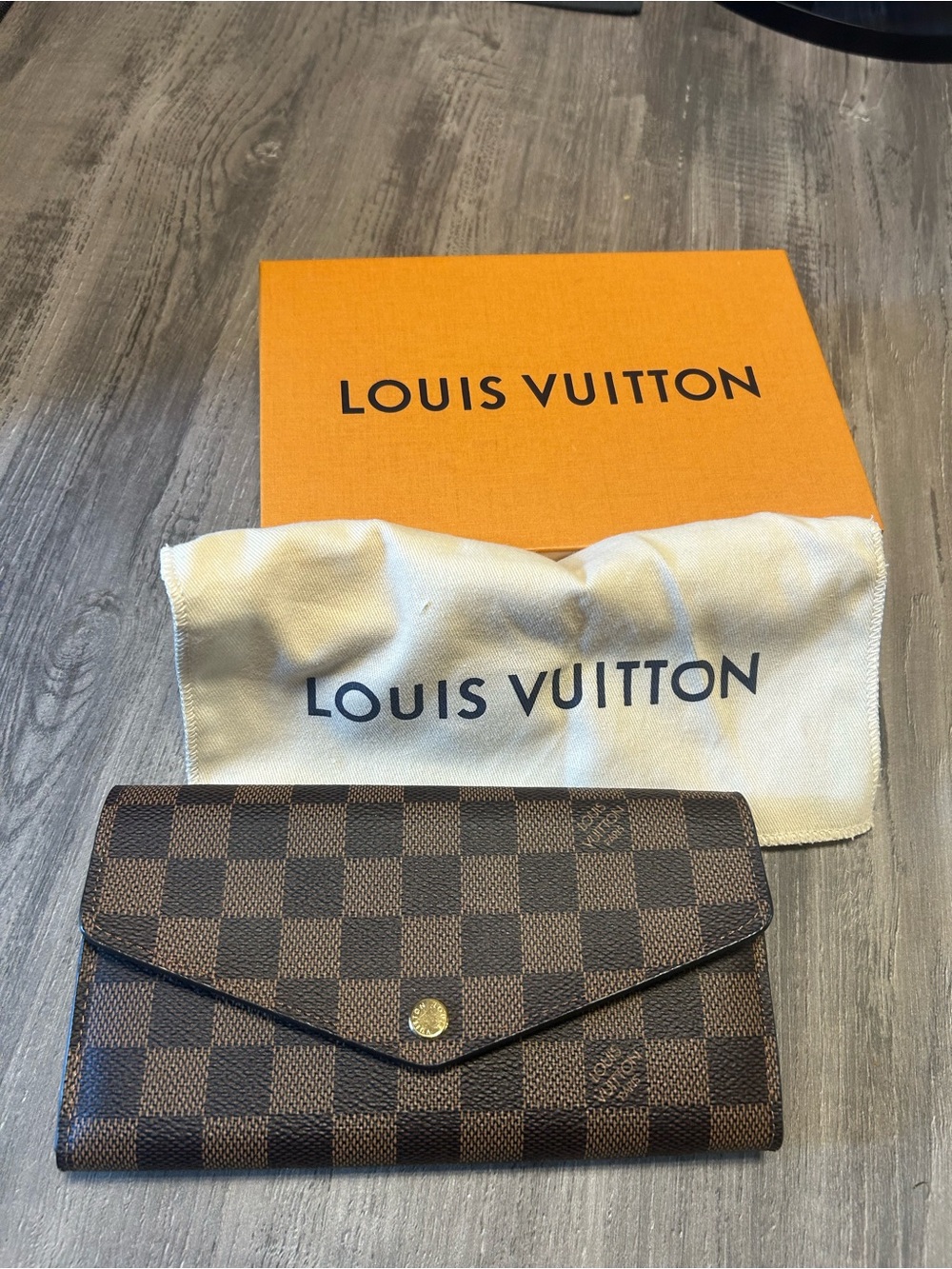 Louis Vuitton Brown Damier Ebene Envelope Continental Wallet